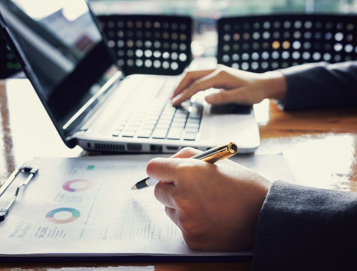 Student using a computer